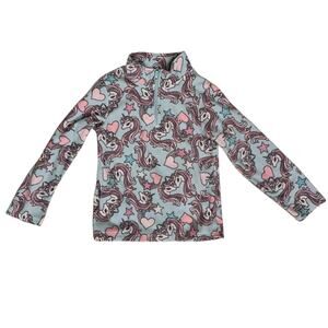 Btween Unicorn Fleece 1/4 Zip Fleece Pullover Jacket Size 7
